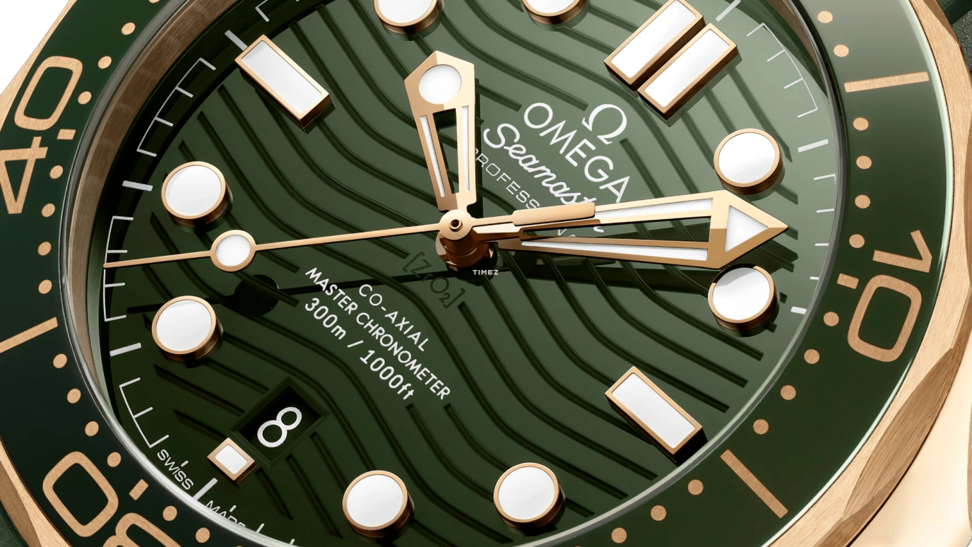 Omega,Seamaster Diver 300M 42mm,42mm,Moonshine Gold,Green,Automatic,Day,Anti-magnetic,210,210.62.42.20.10.001