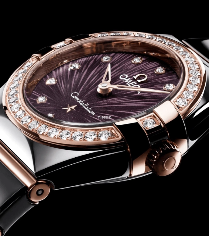 Omega,Constellation 25mm,25mm,Stainless Steel,Purple,Quartz,In-house Caliber,Sapphire,Crystal Glass,131,131.25.25.60.60.002