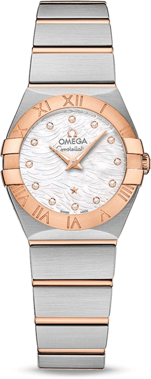 Omega,Constellation 24mm,24mm,Red Gold,Stainless Steel,White,Quartz,30000hours,In-house Caliber,123,123.20.24.60.55.007