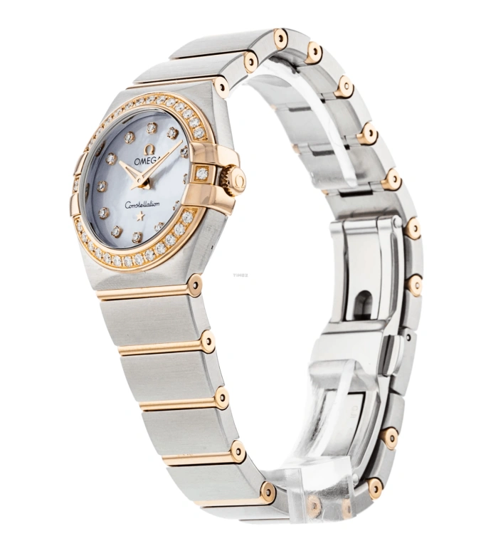 Omega,Constellation 24mm,24mm,Red Gold,Stainless Steel,White,Quartz,30000hours,In-house Caliber,123,123.25.24.60.55.001