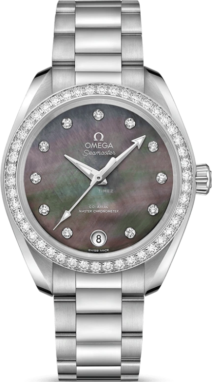 Omega,Aqua Terra 34mm,34mm,Stainless Steel,Brown,Automatic,Date,Co-Axial Escapement,220,220.15.34.20.57.001