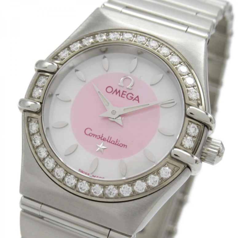Omega,Constellation 23mm,23mm,Stainless Steel,Pink Red,White,Quartz,30000hours,In-house Caliber,1466,1466.85
