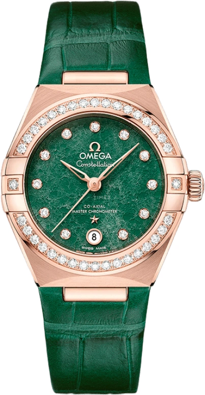 Omega,Constellation 29mm,29mm,Sedna Gold,Green,Automatic,Date,Co-Axial Escapement,131,131.58.29.20.99.004