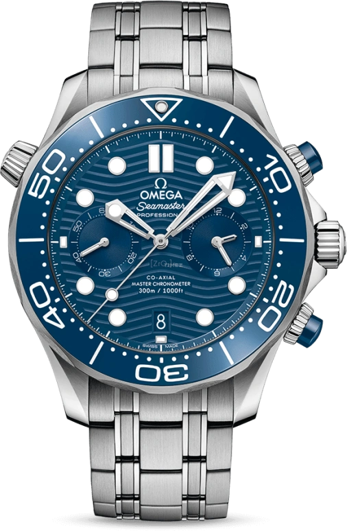 Omega,Seamaster Diver 300M 44mm,44mm,Stainless Steel,Blue,Automatic,Chronograph,Date,Co-Axial Escapement,Column Wheel,60hours,In-house Caliber,210,210.30.44.51.03.001