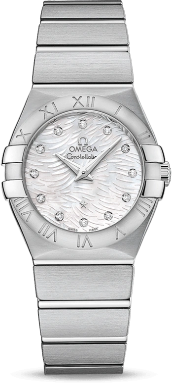 Omega,Constellation 27mm,27mm,Stainless Steel,White,Quartz,30000hours,In-house Caliber,123,123.10.27.60.55.004
