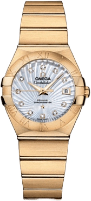 Omega,Constellation 27mm,27mm,Yellow Gold,White,Automatic,Date,Co-Axial Escapement,123,123.50.27.20.55.002