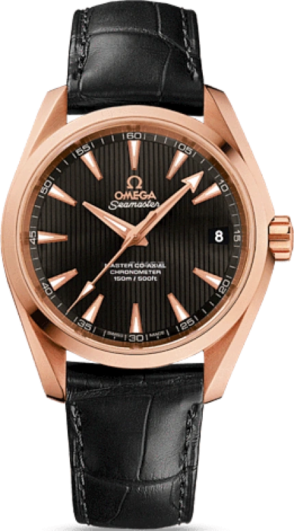 Omega,Aqua Terra 38.50mm,38.50mm,Red Gold,Grey,Automatic,Date,Co-Axial Escapement,231,231.53.39.21.06.003