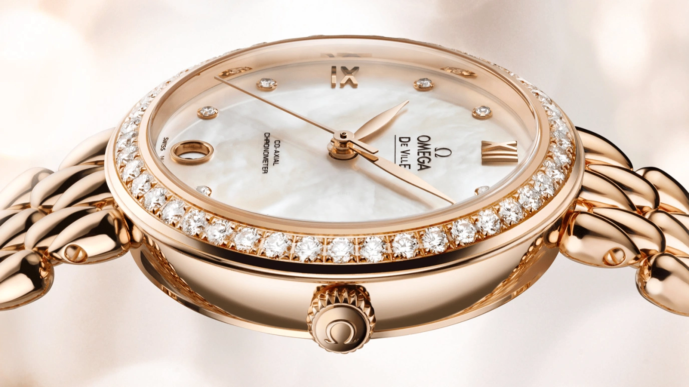 Omega,De Ville 32.70mm,32.70mm,Red Gold,White,Automatic,Date,Co-Axial Escapement,424,424.55.33.20.55.007