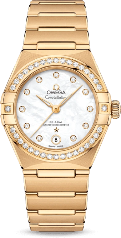 Omega,Constellation 29mm,29mm,Yellow Gold,White,Automatic,Date,Co-Axial Escapement,131,131.55.29.20.55.002