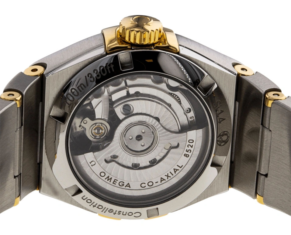 Omega,Constellation 27mm,27mm,Yellow Gold,Stainless Steel,Champagne,Automatic,Day,50hours,123,123.25.27.20.58.001