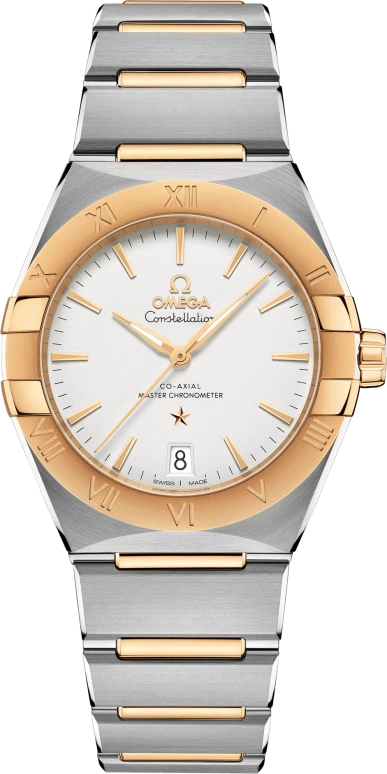 Omega,Constellation 36mm,36mm,Yellow Gold,Stainless Steel,Silver,Automatic,Date,Co-Axial Escapement,131,131.20.36.20.02.002