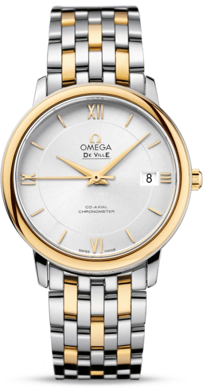 Omega,De Ville 36.80mm,36.80mm,Yellow Gold,Stainless Steel,Silver,Automatic,Date,Co-Axial Escapement,424,424.20.37.20.02.001