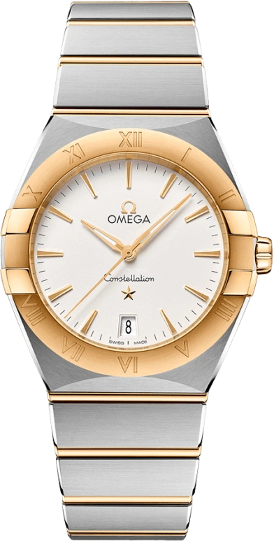 Omega,Constellation 36mm,36mm,Yellow Gold,Stainless Steel,Silver,Quartz,Day,30000hours,131,131.20.36.60.02.002