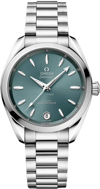Omega,Aqua Terra 34mm,34mm,Stainless Steel,Green,Automatic,Date,Co-Axial Escapement,220,220.10.34.20.10.001