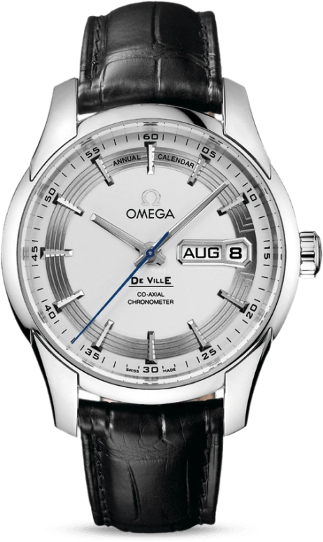 Omega,De Ville 41mm,41mm,Stainless Steel,Silver,Automatic,Annual Calendar,Month,Date,Co-Axial Escapement,60hours,In-house Caliber,431,431.33.41.22.02.001