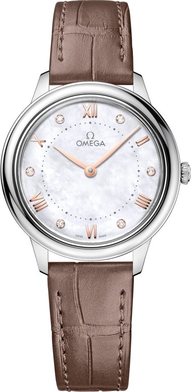 Omega,De Ville 30mm,30mm,Stainless Steel,White,Quartz,In-house Caliber,Sapphire,434,434.13.30.60.55.001