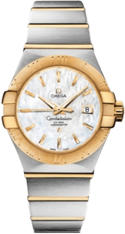 Omega,Constellation 31mm,31mm,Yellow Gold,Stainless Steel,White,Automatic,Date,Zodiac Indications,Co-Axial Escapement,123,123.20.31.20.05.002