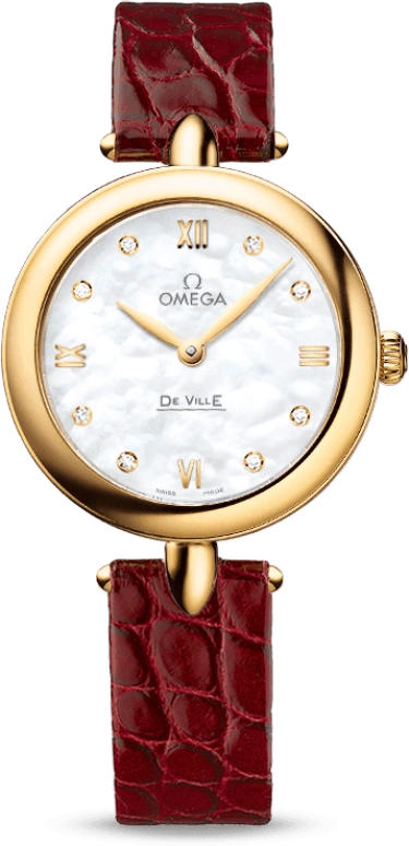 Omega,De Ville 27.40mm,27.40mm,Yellow Gold,White,Quartz,Day,Zodiac Indications,424,424.53.27.60.55.001