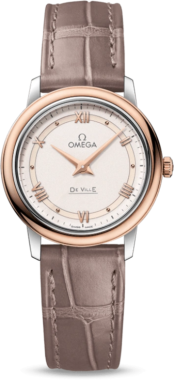 Omega,De Ville 27.40mm,27.40mm,Red Gold,Stainless Steel,White,Quartz,30000hours,In-house Caliber,424,424.23.27.60.09.001