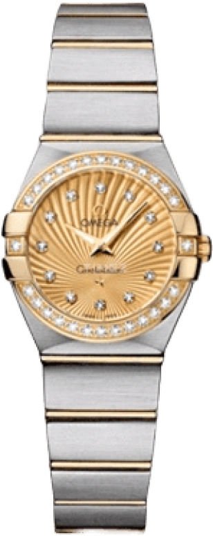 Omega,Constellation 24mm,24mm,Yellow Gold,Stainless Steel,Champagne,Quartz,30000hours,In-house Caliber,123,123.25.24.60.58.001