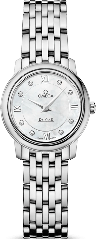 Omega,De Ville 24.40mm,24.40mm,Stainless Steel,White,Quartz,30000hours,In-house Caliber,424,424.10.24.60.55.001