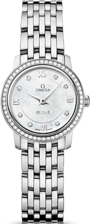 Omega,De Ville 24.40mm,24.40mm,Stainless Steel,White,Quartz,30000hours,In-house Caliber,424,424.15.24.60.55.001