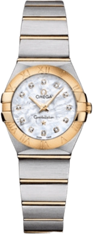 Omega,Constellation 24mm,24mm,Yellow Gold,Stainless Steel,White,Quartz,30000hours,In-house Caliber,123,123.20.24.60.55.002
