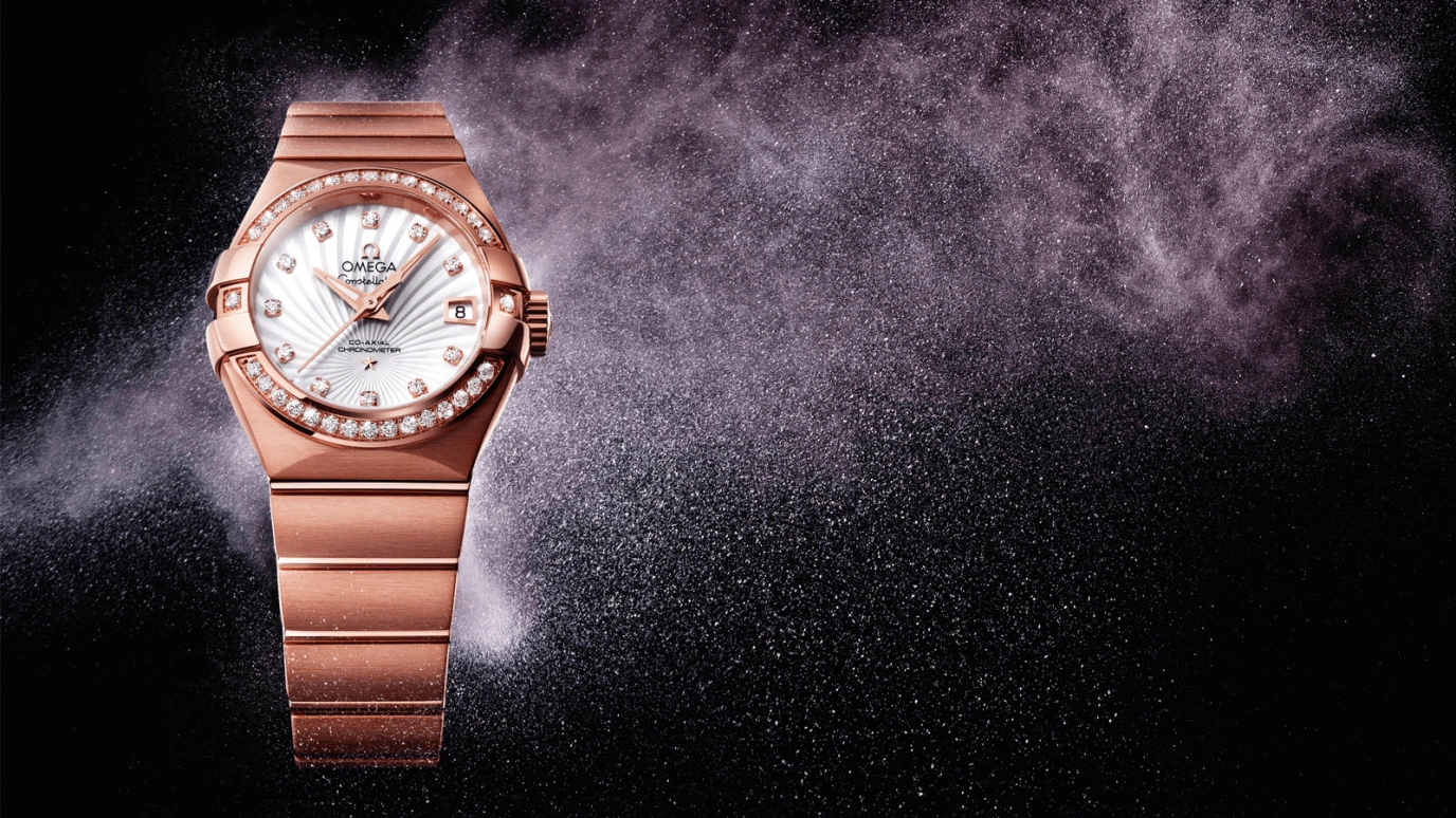 Omega,Constellation 27mm,27mm,Red Gold,White,Automatic,Date,Co-Axial Escapement,123,123.55.27.20.55.001