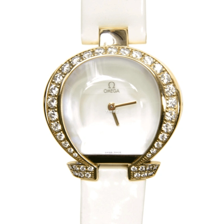 Omega,Specialities 27mm,27mm,Rose Gold,White,Quartz,In-house Caliber,Sapphire,Crystal Glass,5885,5885.70.56