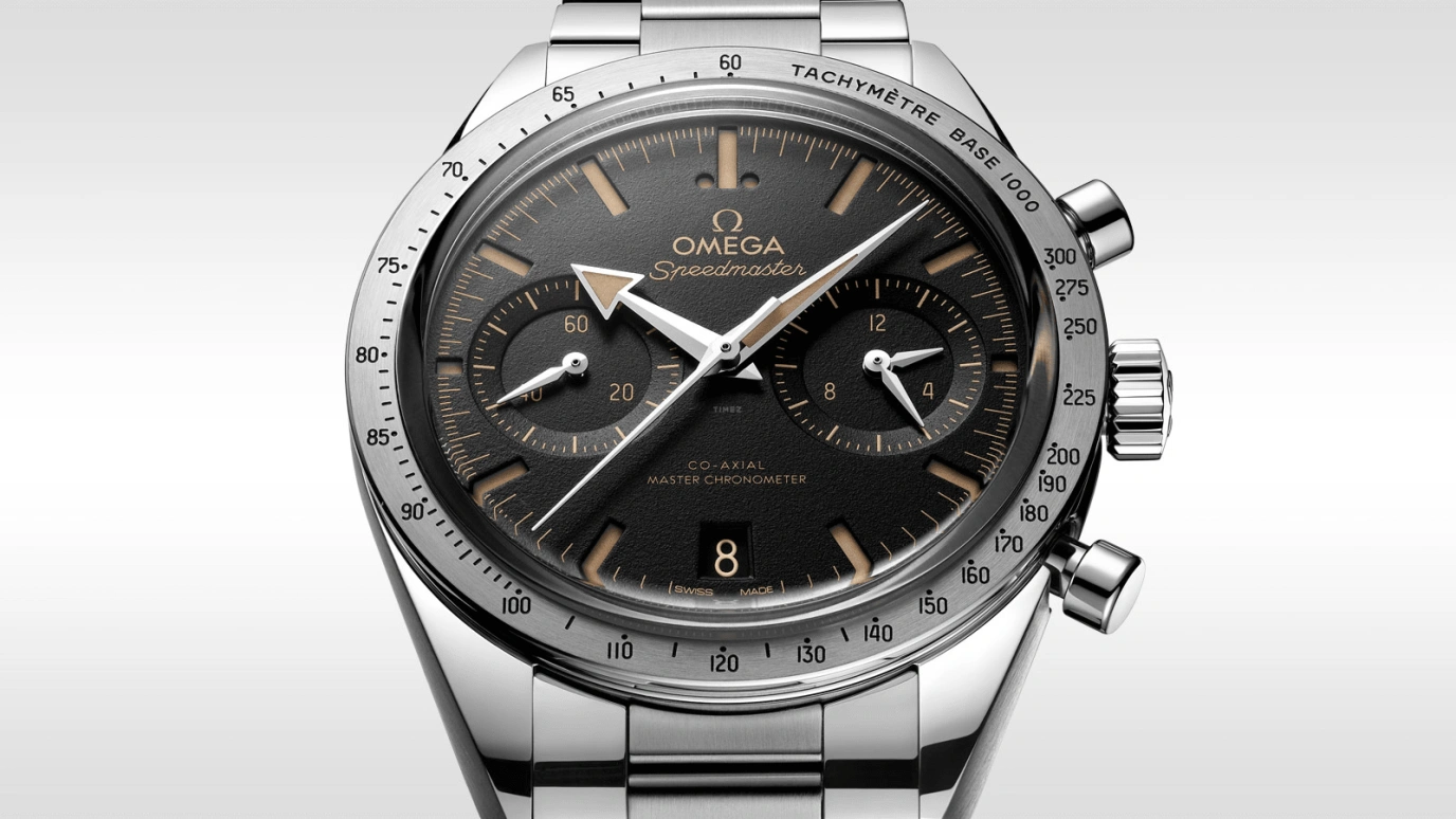 Omega,Speedmaster (Non-Moonwatch) 40.50mm,40.50mm,Stainless Steel,Black,Handwound,Chronograph,Date,Co-Axial Escapement,Column Wheel,60hours,In-house Caliber,332,332.10.41.51.01.001