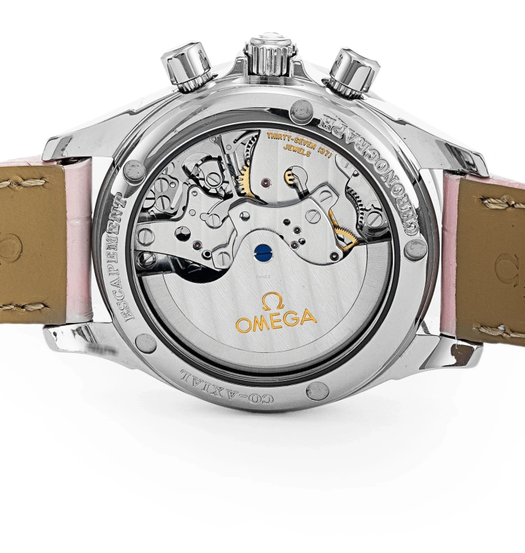 Omega,De Ville 35mm,35mm,Stainless Steel,Pink,Automatic,Chronograph,Day,4878,4878.74.34