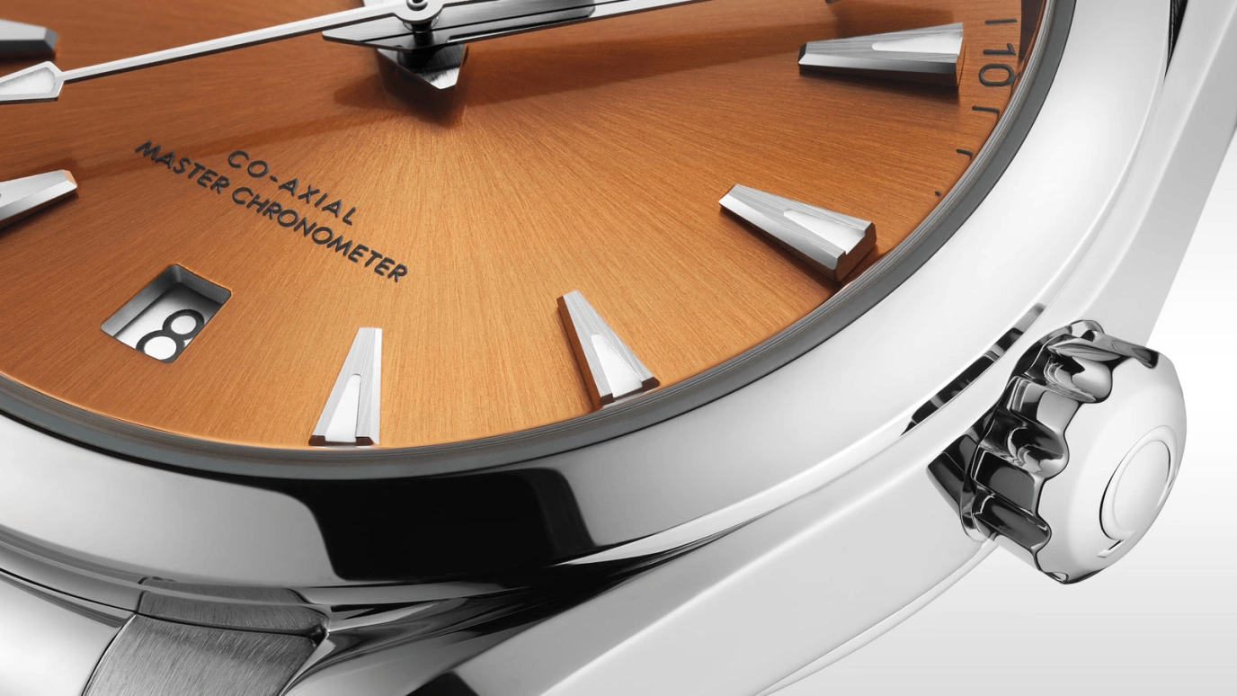 Omega,Aqua Terra 38mm,38mm,Stainless Steel,Orange,Automatic,Date,Co-Axial Escapement,220,220.10.38.20.12.001