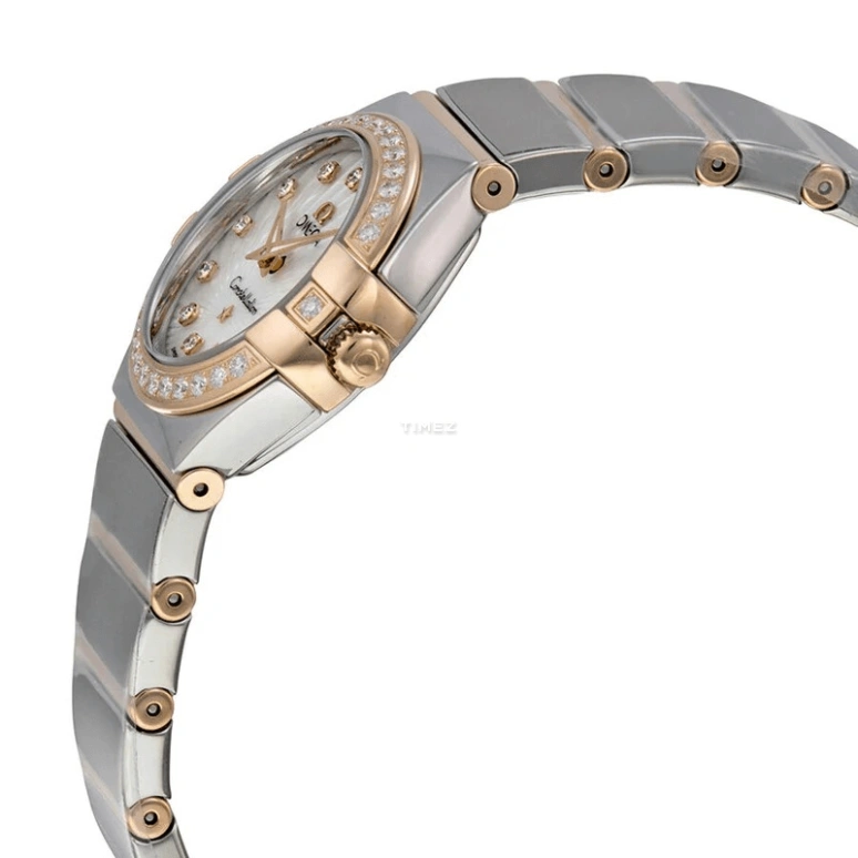 Omega,Constellation 24mm,24mm,Red Gold,Stainless Steel,White,Quartz,30000hours,In-house Caliber,123,123.25.24.60.55.006