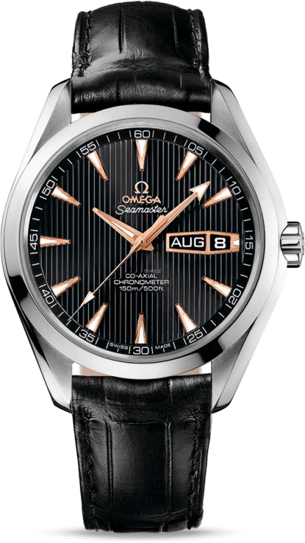 Omega,Aqua Terra 43mm,43mm,White Gold,Grey,Automatic,Annual Calendar,Month,Date,Co-Axial Escapement,60hours,In-house Caliber,231,231.53.43.22.01.001