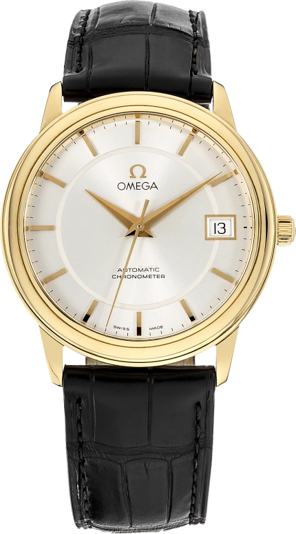 Omega,De Ville 34.70mm,34.70mm,Yellow Gold,Silver,Automatic,Day,44hours,4600,4600.31.01