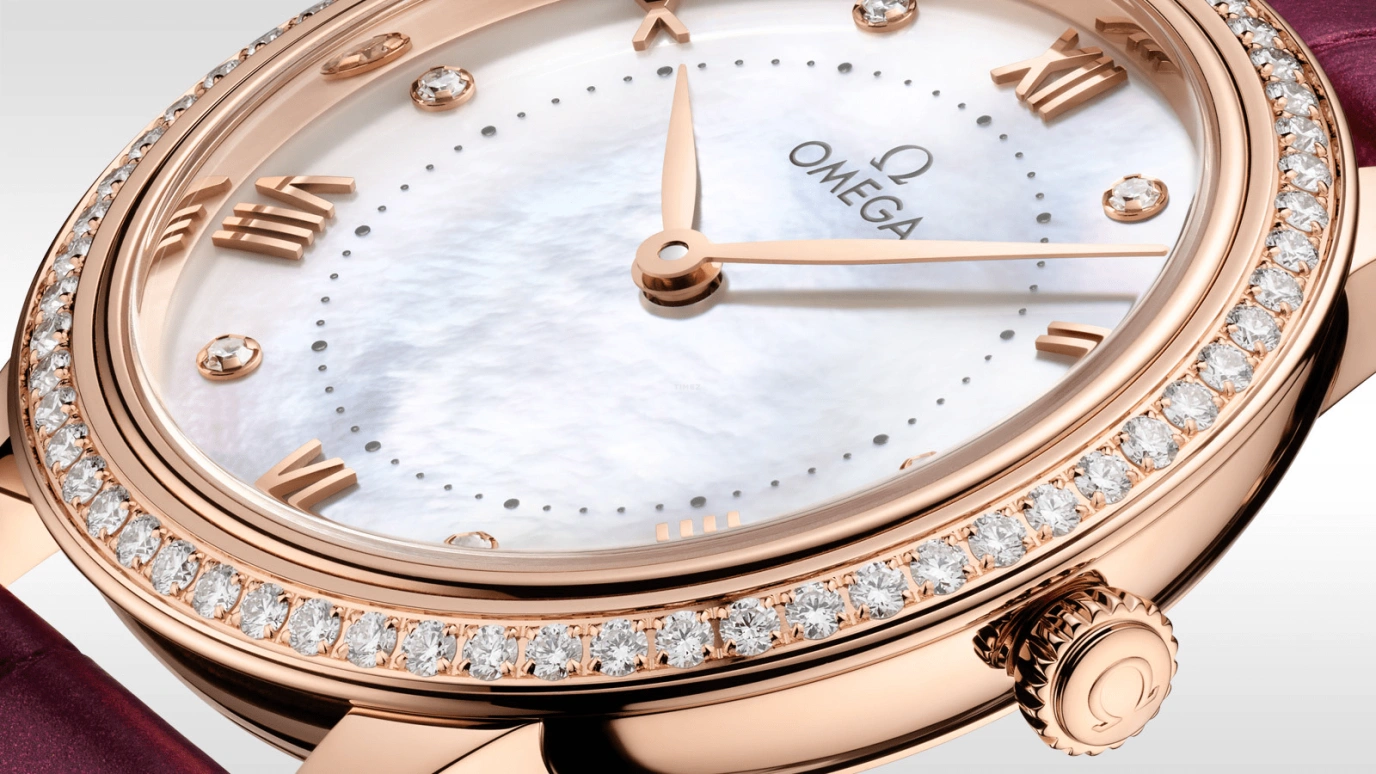Omega,De Ville 30mm,30mm,Yellow Gold,White,Quartz,In-house Caliber,Sapphire,434,434.58.30.60.55.001