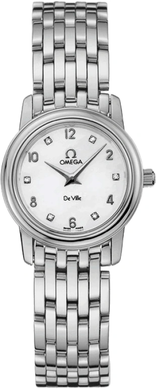 Omega,De Ville 22mm,22mm,Stainless Steel,White,Quartz,Day,30000hours,4570,4570.75.00