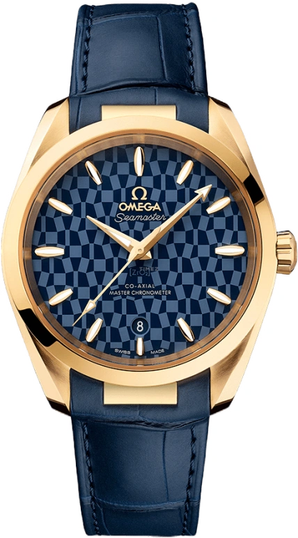 Omega,Aqua Terra 38mm,38mm,Yellow Gold,Blue,Automatic,Date,Co-Axial Escapement,522,522.53.38.20.03.001