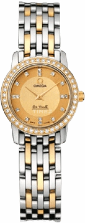 Omega,De Ville 22mm,22mm,Yellow Gold,Stainless Steel,Champagne,Quartz,30000hours,In-house Caliber,413,413.25.22.60.58.001