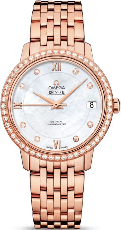 Omega,De Ville 32.70mm,32.70mm,Red Gold,White,Automatic,Date,Co-Axial Escapement,424,424.55.33.20.55.002