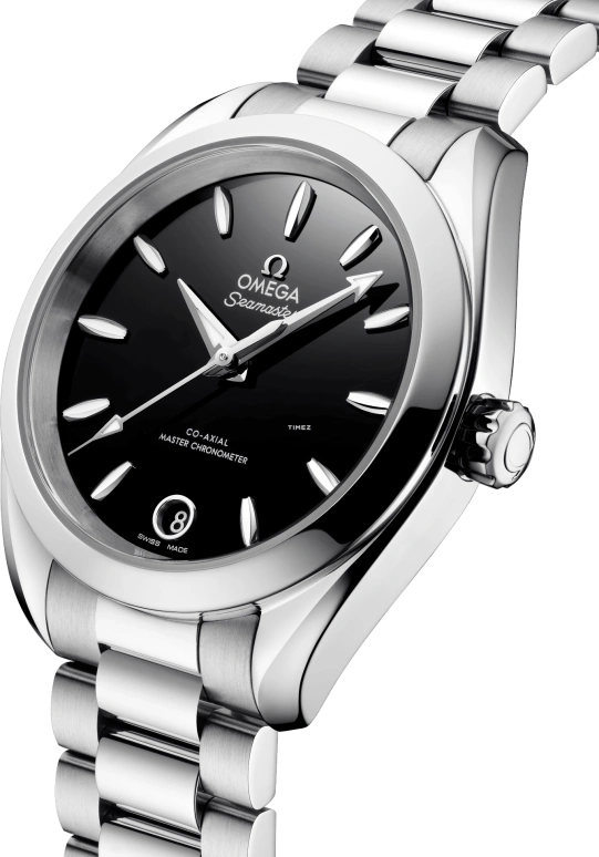 Omega,Aqua Terra 34mm,34mm,Stainless Steel,Black,Automatic,Day,Anti-magnetic,220,220.10.34.20.01.001