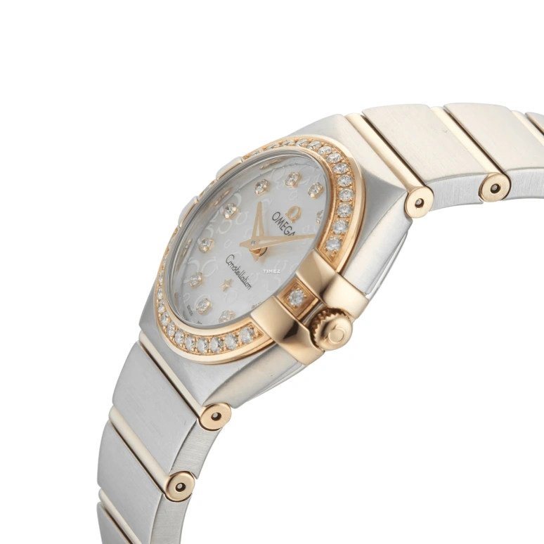 Omega,Constellation 24mm,24mm,Yellow Gold,Stainless Steel,White,Quartz,30000hours,In-house Caliber,123,123.25.24.60.55.010
