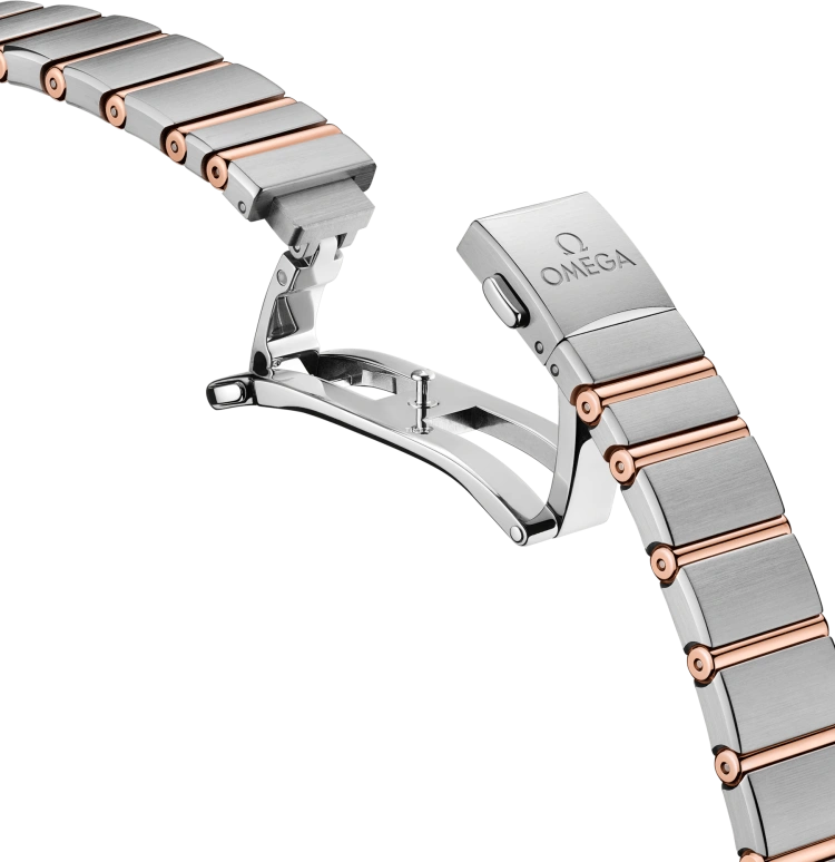 Omega,Constellation 25mm,25mm,Sedna Gold,Stainless Steel,White,Quartz,In-house Caliber,Sapphire,131,131.20.25.60.55.001