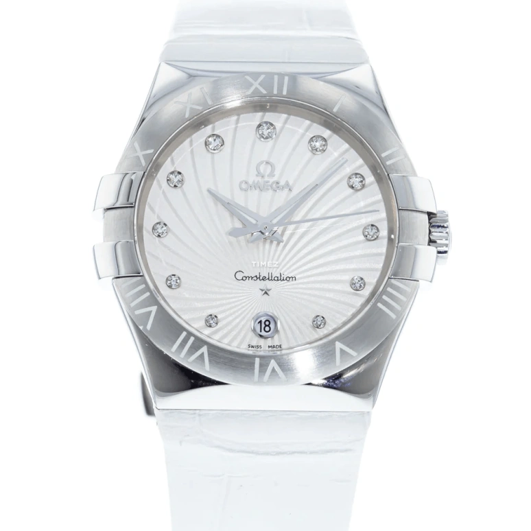 Omega,Constellation 35mm,35mm,Stainless Steel,White,Quartz,Day,30000hours,123,123.13.35.60.52.001