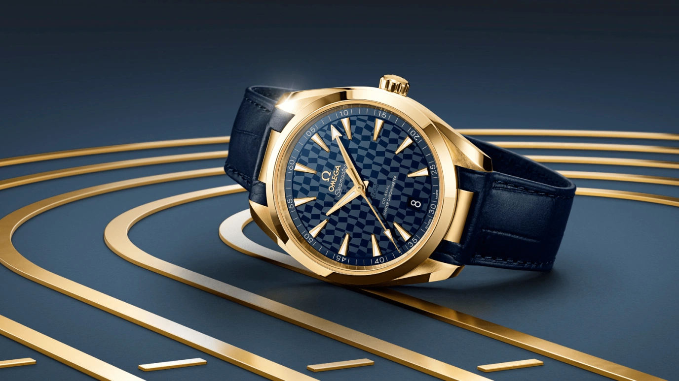 Omega,Aqua Terra 41mm,41mm,Yellow Gold,Blue,Automatic,Date,Co-Axial Escapement,522,522.53.41.21.03.001