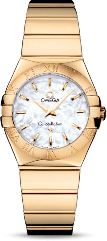 Omega,Constellation 27mm,27mm,Yellow Gold,White,Quartz,30000hours,In-house Caliber,123,123.50.27.60.05.004