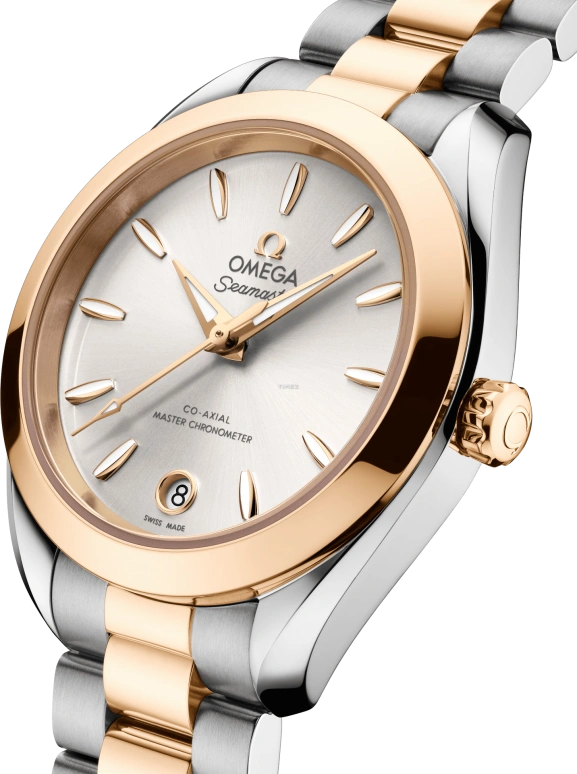 Omega,Aqua Terra 30mm,30mm,Stainless Steel,Moonshine Gold,Silver,Automatic,Day,Anti-magnetic,220,220.20.30.20.02.001