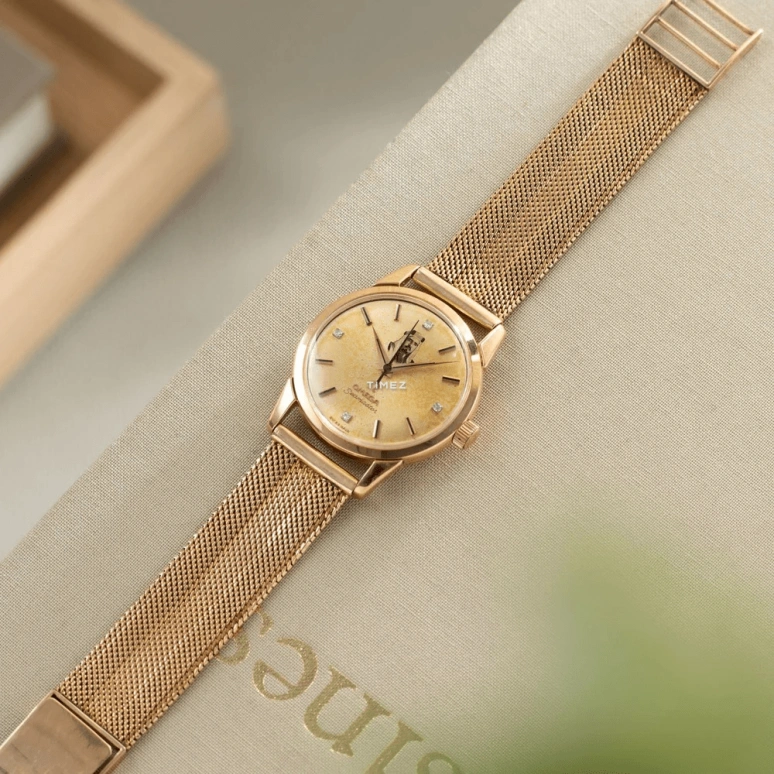 Omega,Seamaster 34mm,34mm,Pink Gold,Beige,Automatic,In-house Caliber,Round,BB,BB.165.013