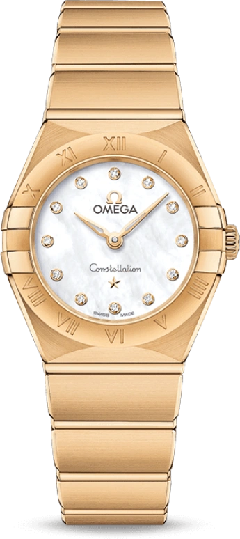 Omega,Constellation 25mm,25mm,Yellow Gold,White,Quartz,In-house Caliber,Sapphire,Crystal Glass,131,131.50.25.60.55.002