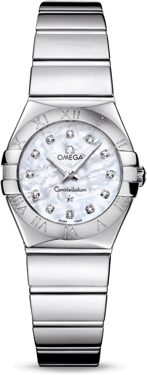 Omega,Constellation 24mm,24mm,Stainless Steel,White,Quartz,30000hours,In-house Caliber,123,123.10.24.60.55.002